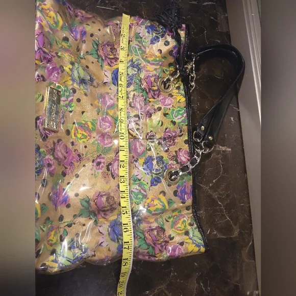 Betsey Johnson Floral Tote Bag - Gold and Multicolor - Picture 12 of 16